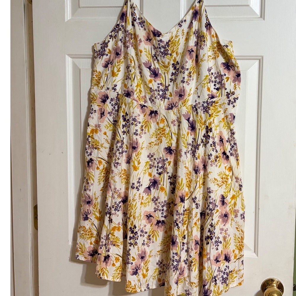 Old Navy Cami Dress Women XXL Multi Floral Excellent Smocked Rayon Summer